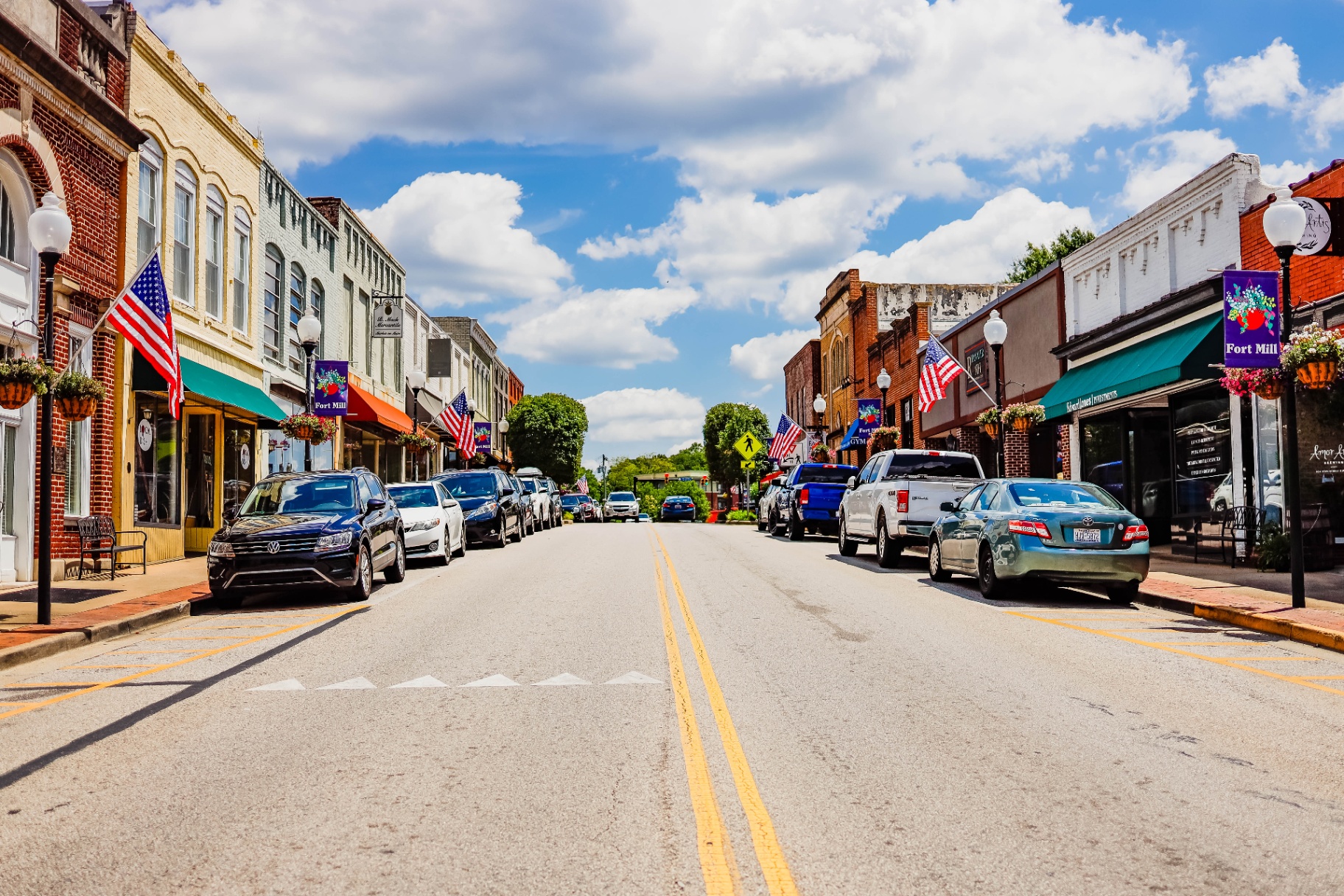 Aerial view of downtown Fort Mill, South Carolina
